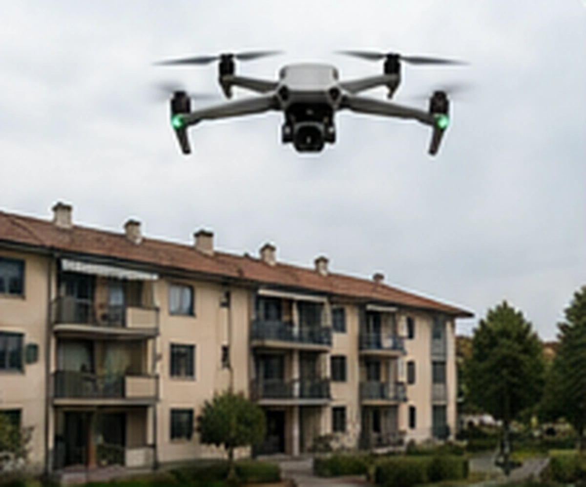 Drone AeroVision sopra una copertura
