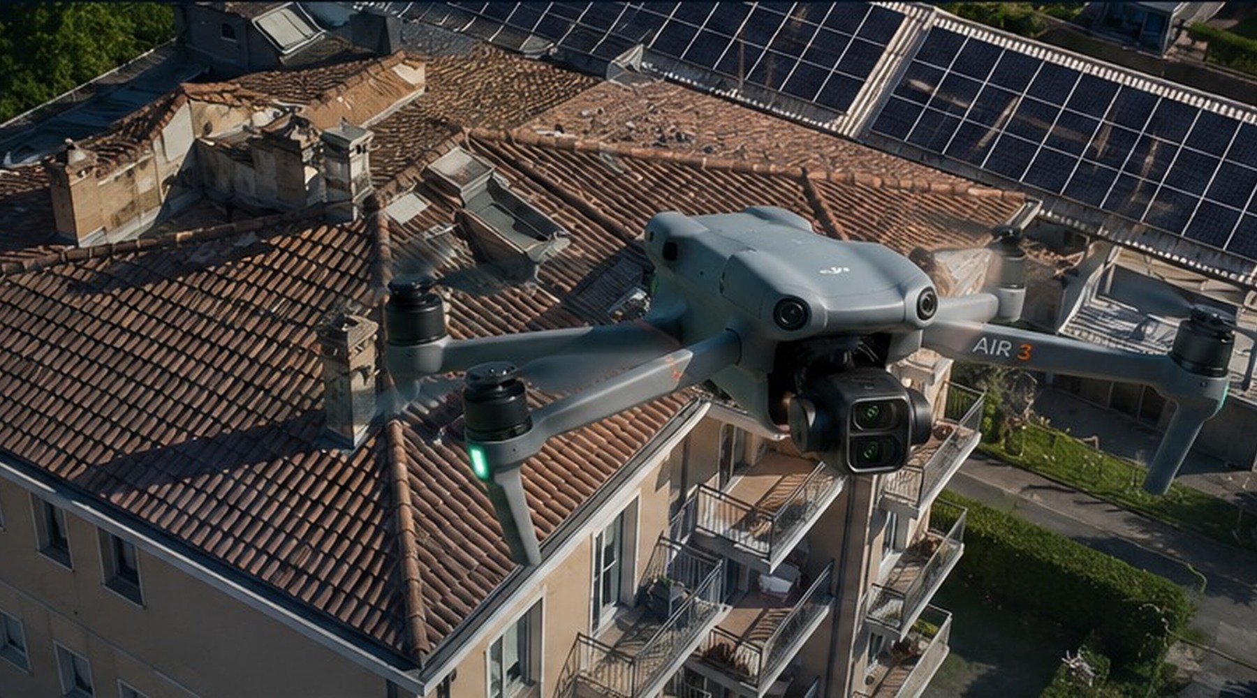 Drone su copertura immobiliare